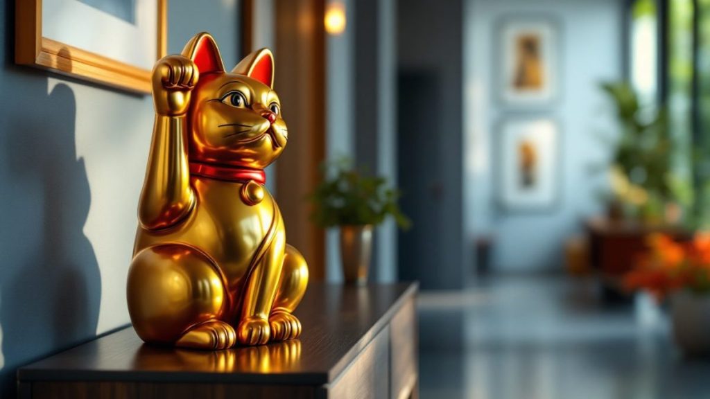 ajoutez un maneki-neko doré dans votre entrée : même si certains pensent que c'est ridicule, ce porte-bonheur japonais attire vraiment la chance et la prospérité chez vous.